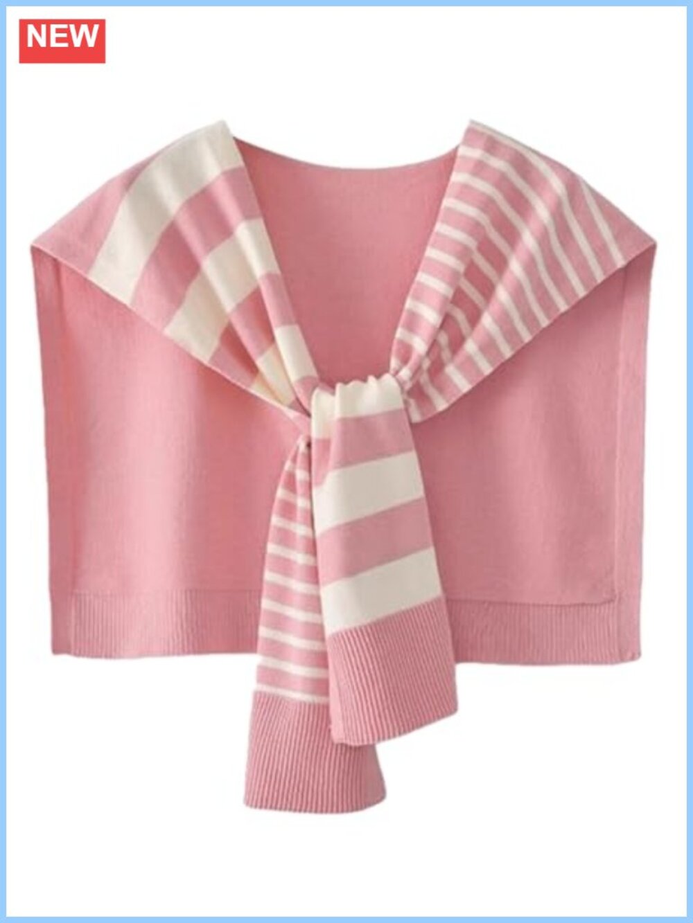 Knitted Stripe Shawl Wrap Women Vintage Scarf Cardigan Poncho